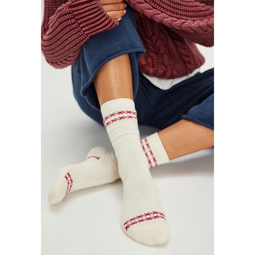Free People Xoxo Socks White Red Love Hugs Kisses Valentine 106921240 New